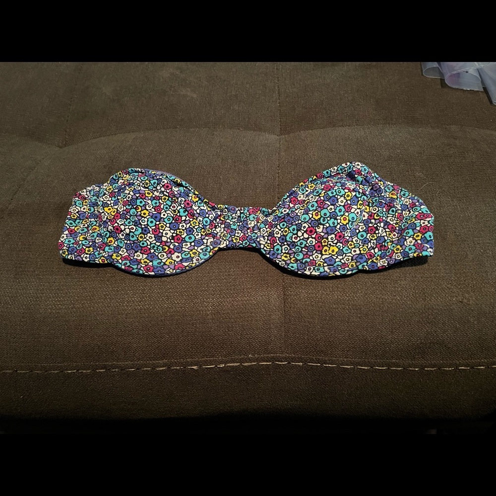 Aeropostale - Blue Floral Bandeau Bikini Top